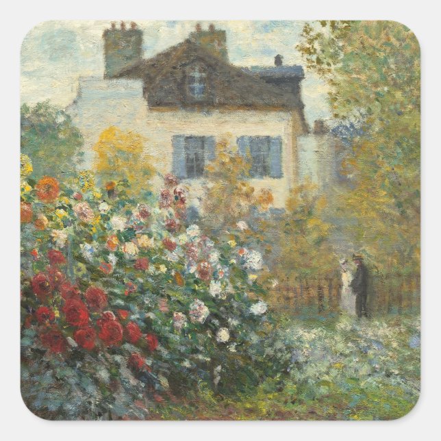 Claude Monet | Der argentinische Künstlergarten Quadratischer Aufkleber (Vorderseite)