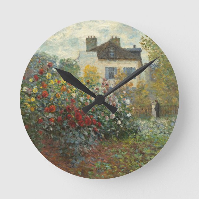 Claude Monet | Der argentinische Künstlergarten Runde Wanduhr (Vorderseite)