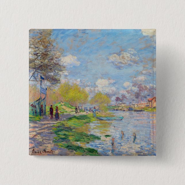 Claude Monet - Der Frühling der Seine Button (Vorderseite)