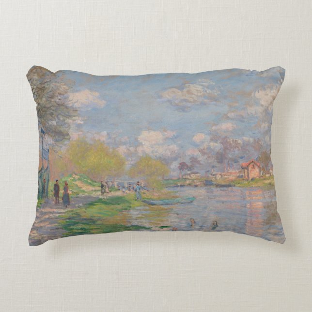 Claude Monet - Der Frühling der Seine Dekokissen (Vorderseite)