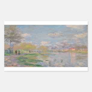 Claude Monet - Der Frühling der Seine Rechteckiger Aufkleber