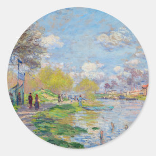 Claude Monet - Der Frühling der Seine Runder Aufkleber