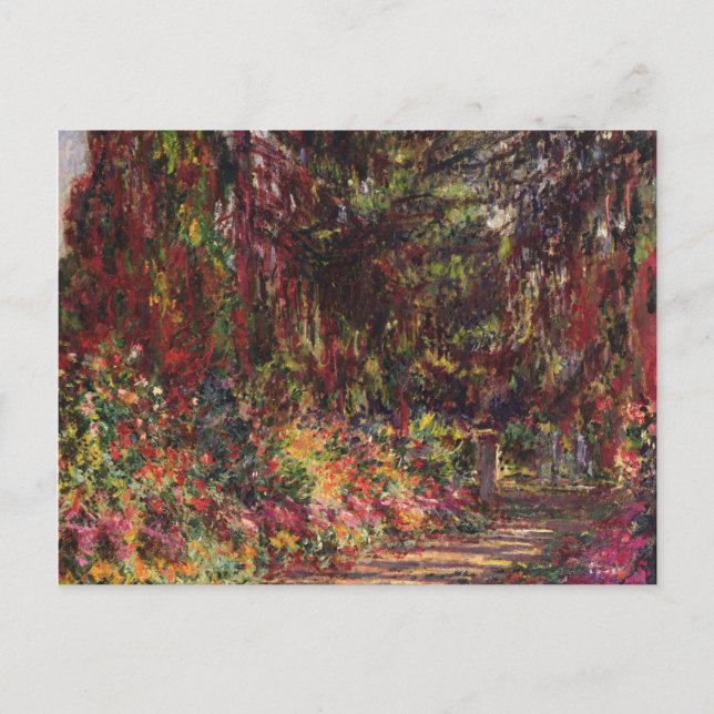 Claude Monet | der Garten-Weg bei Giverny Postkarte (Vorderseite)
