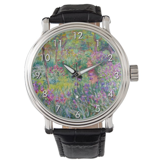 Claude Monet - Der Iris-Garten in Giverny Armbanduhr (Vorderseite)