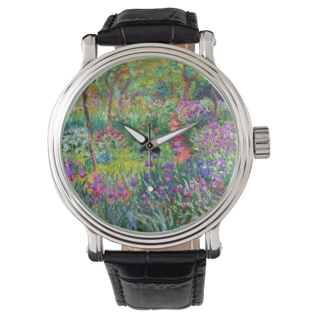 Claude Monet: Der Iris-Garten in Giverny Armbanduhr (Vorderseite)