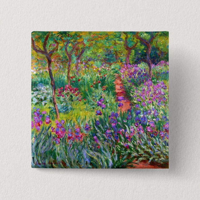 Claude Monet: Der Iris-Garten in Giverny Button (Vorderseite)
