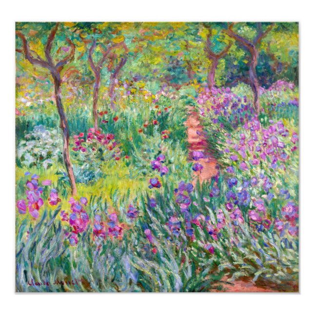 Claude Monet - Der Iris-Garten in Giverny Fotodruck (Vorne)