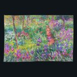 Claude Monet: Der Iris-Garten in Giverny Geschirrtuch<br><div class="desc">Ein buntes klassisches Küchenhandtuch mit dem Iris-Garten in Giverny,  gemalt vom französischen Impressionisten Claude Monet.</div>