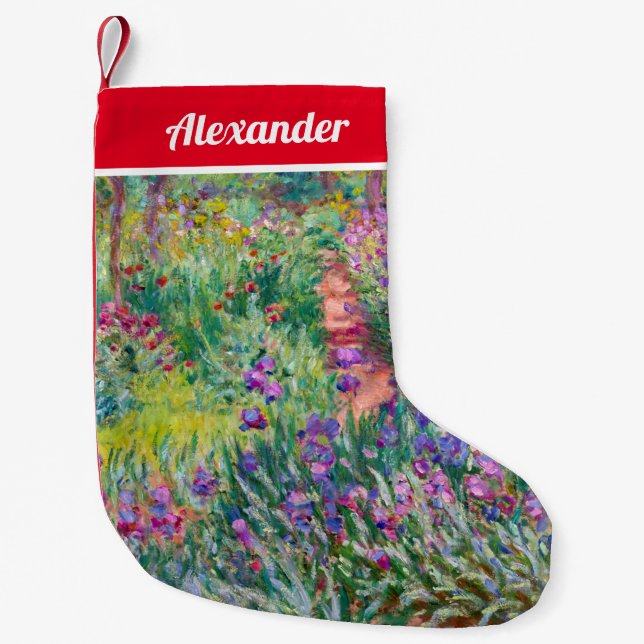 Claude Monet - Der Iris-Garten in Giverny Kleiner Weihnachtsstrumpf (Vorderseite)