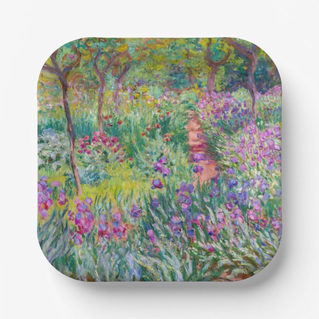 Claude Monet - Der Iris-Garten in Giverny Pappteller (Vorderseite)