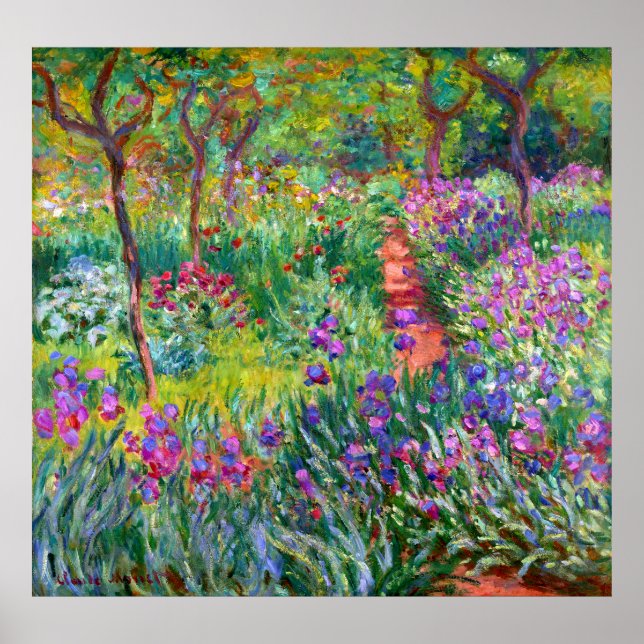 Claude Monet: Der Iris-Garten in Giverny Poster (Vorne)