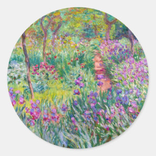 Claude Monet - Der Iris-Garten in Giverny Runder Aufkleber