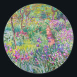 Claude Monet - Der Iris-Garten in Giverny Runder Aufkleber<br><div class="desc">The Iris Garden at Giverny / The Artist's Garden at Giverny - Claude Monet,  1899-1900</div>