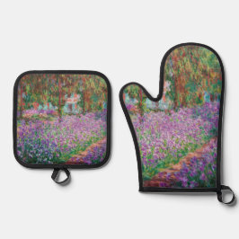 Claude Monet - Der Kunstgarten von Giverny Ofenhandschuh & Topflappen-Set