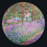 Claude Monet - Der Kunstgarten von Giverny Runder Aufkleber<br><div class="desc">The Artist's Garden at Giverny / Le Jardin de l'artiste a Giverny - Claude Monet,  1900</div>