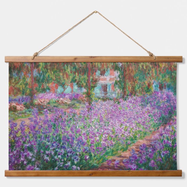 Claude Monet - Der Kunstgarten von Giverny Wandteppich Mit Holzrahmen (Vorne)