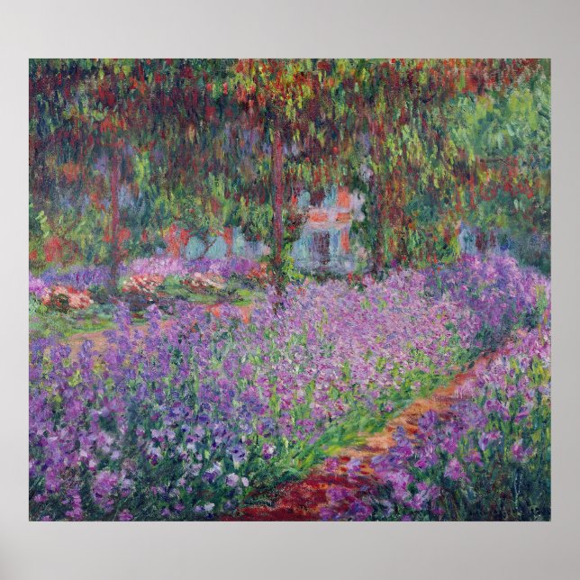 Claude Monet | Der Künstlergarten in Giverny Poster (Vorne)
