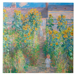Claude Monet, Der Künstlergarten in Vétheui 1881 Fliese