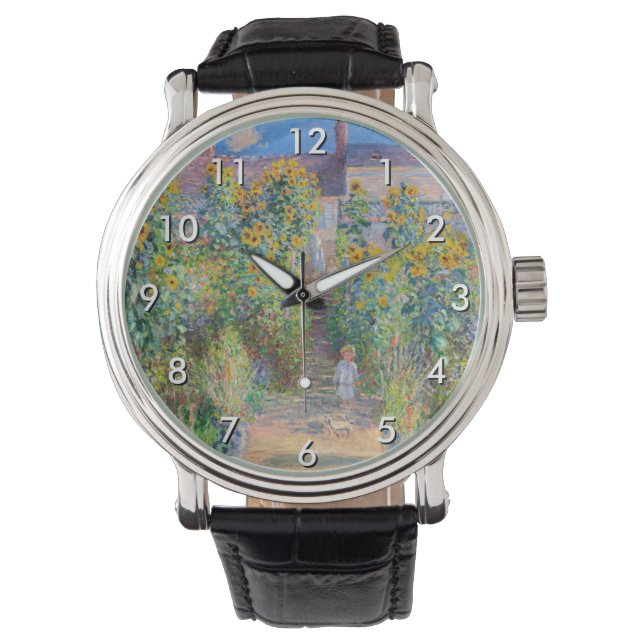 Claude Monet - Der Künstlergarten in Vetheuil Armbanduhr (Vorderseite)