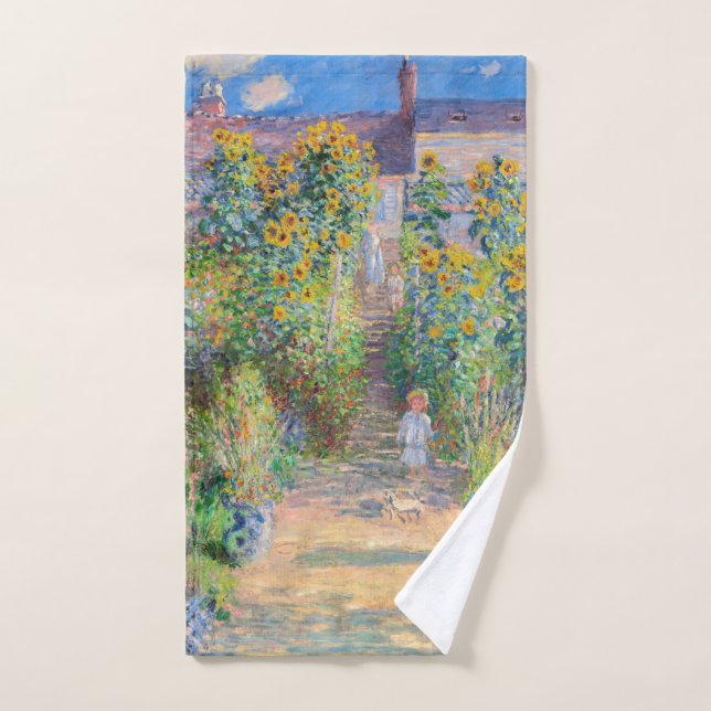 Claude Monet - Der Künstlergarten in Vetheuil Badhandtuch Set (Handtuch)