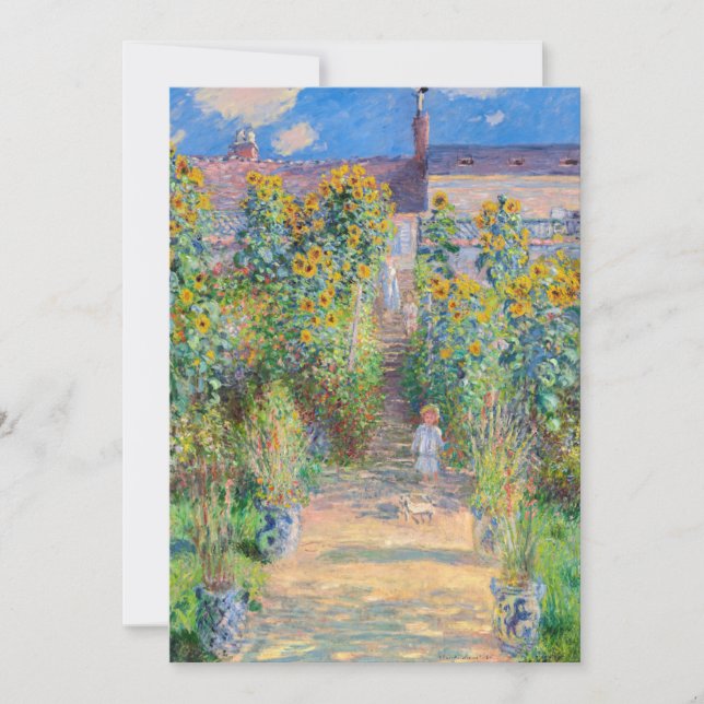 Claude Monet - Der Künstlergarten in Vetheuil Einladung (Vorderseite)