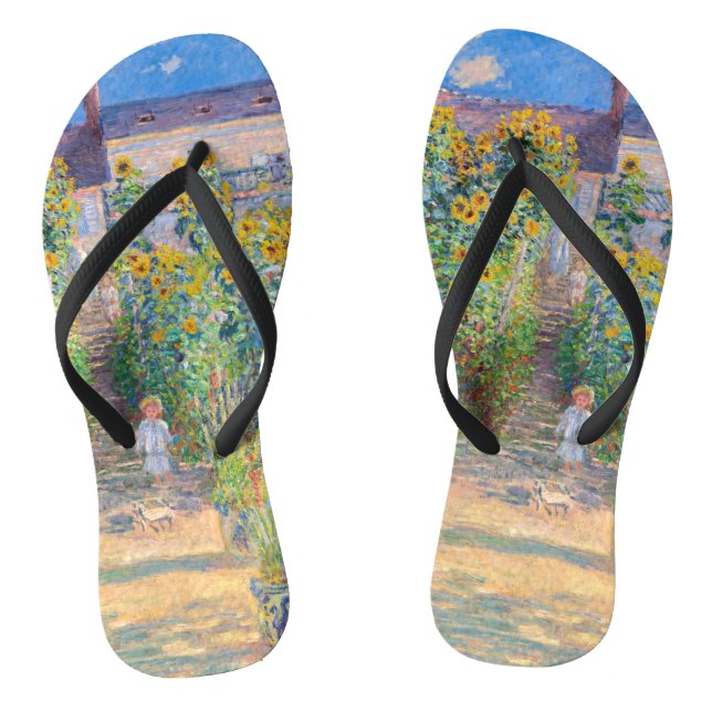 Claude Monet - Der Künstlergarten in Vetheuil Flip Flops (Fußbett)