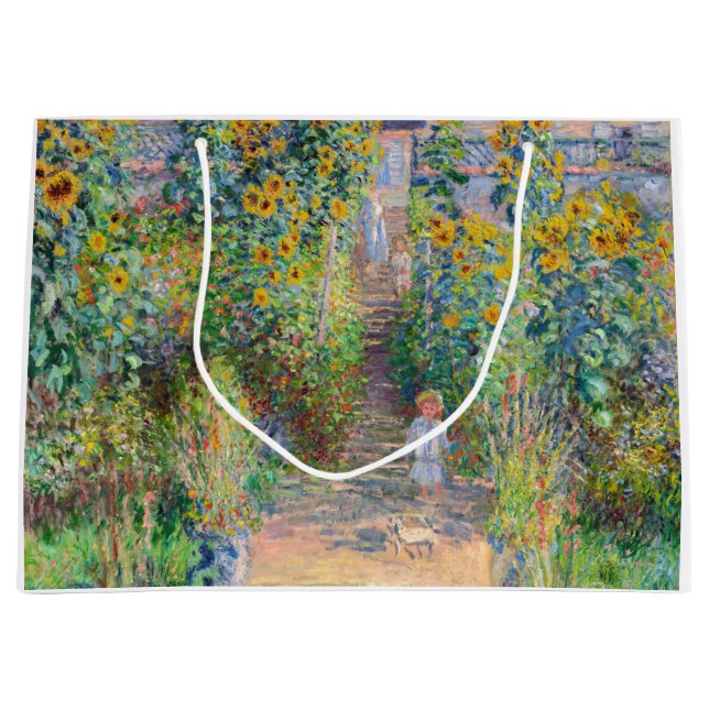 Claude Monet - Der Künstlergarten in Vetheuil Große Geschenktüte (Vorderseite)