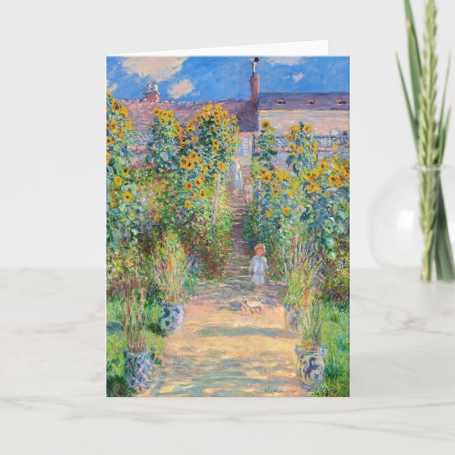 Claude Monet - Der Künstlergarten in Vetheuil Karte (Vorderseite)