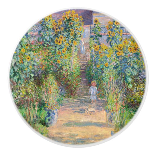 Claude Monet - Der Künstlergarten in Vetheuil Keramikknauf (Vorderseite)