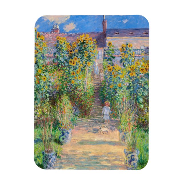 Claude Monet - Der Künstlergarten in Vetheuil Magnet (Vertikal)