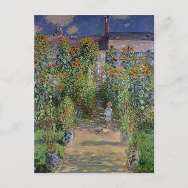Claude Monet | Der Künstlergarten in Vetheuil Postkarte (Vorderseite)
