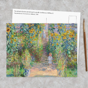Claude Monet - Der Künstlergarten in Vetheuil Postkarte