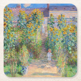 Claude Monet - Der Künstlergarten in Vetheuil Rechteckiger Pappuntersetzer