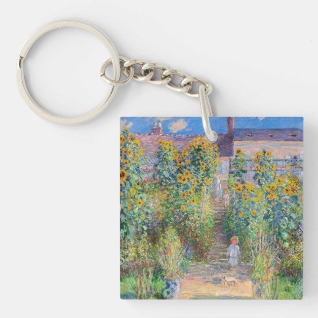 Claude Monet - Der Künstlergarten in Vetheuil Schlüsselanhänger (Vorderseite)