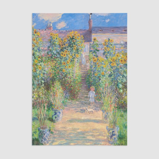 Claude Monet - Der Künstlergarten in Vetheuil Seidenpapier (Von Creator hochgeladen)