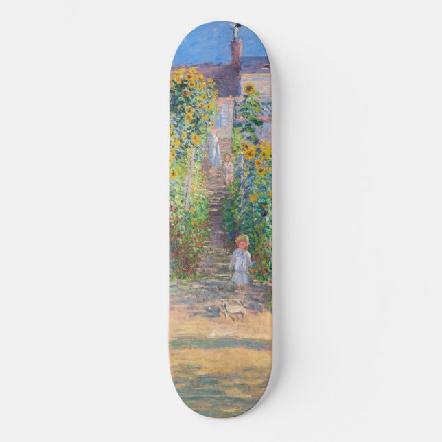 Claude Monet - Der Künstlergarten in Vetheuil Skateboard (Vorderseite)