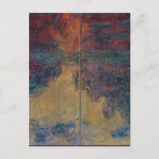 Claude Monet - Der Seerosenteich im Abend Postkarte (Vorderseite)