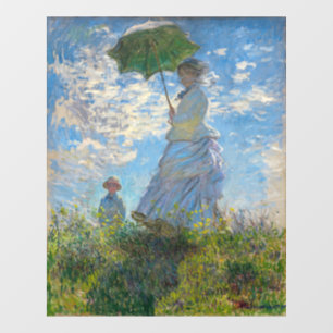 Claude Monet - Der Spaziergang, Frau mit Sonnensch Fensteraufkleber