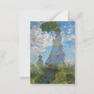 Claude Monet - Der Spaziergang, Frau mit Sonnensch Mitteilungskarte