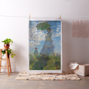 Claude Monet - Der Spaziergang, Frau mit Sonnensch Stoff