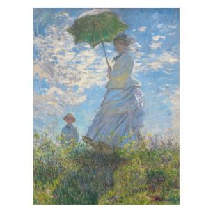 Claude Monet - Der Spaziergang, Frau mit Sonnensch Tischdecke