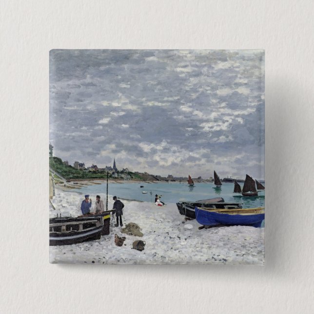 Claude Monet | der Strand bei Sainte-Adresse Button (Vorderseite)