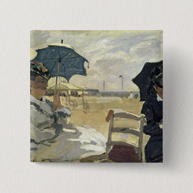 Claude Monet | der Strand bei Trouville, 1870 Button (Vorderseite)