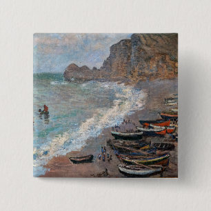 Claude Monet - Der Strand von Etretat Button