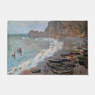 Claude Monet - Der Strand von Etretat Fußmatte