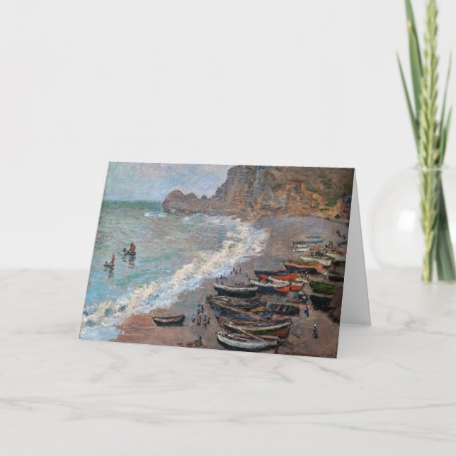 Claude Monet - Der Strand von Etretat Karte (Vorderseite)