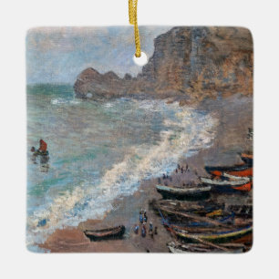 Claude Monet - Der Strand von Etretat Keramikornament