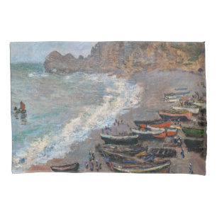 Claude Monet - Der Strand von Etretat Kissenbezug