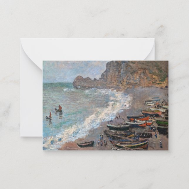 Claude Monet - Der Strand von Etretat Mitteilungskarte (Vorderseite)