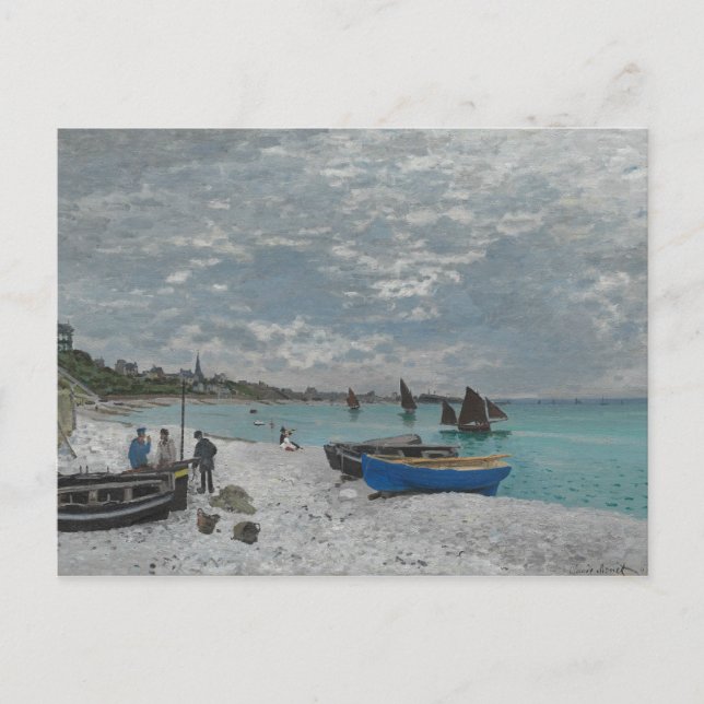 Claude Monet - Der Strand von Sainte-Adresse Postkarte (Vorderseite)